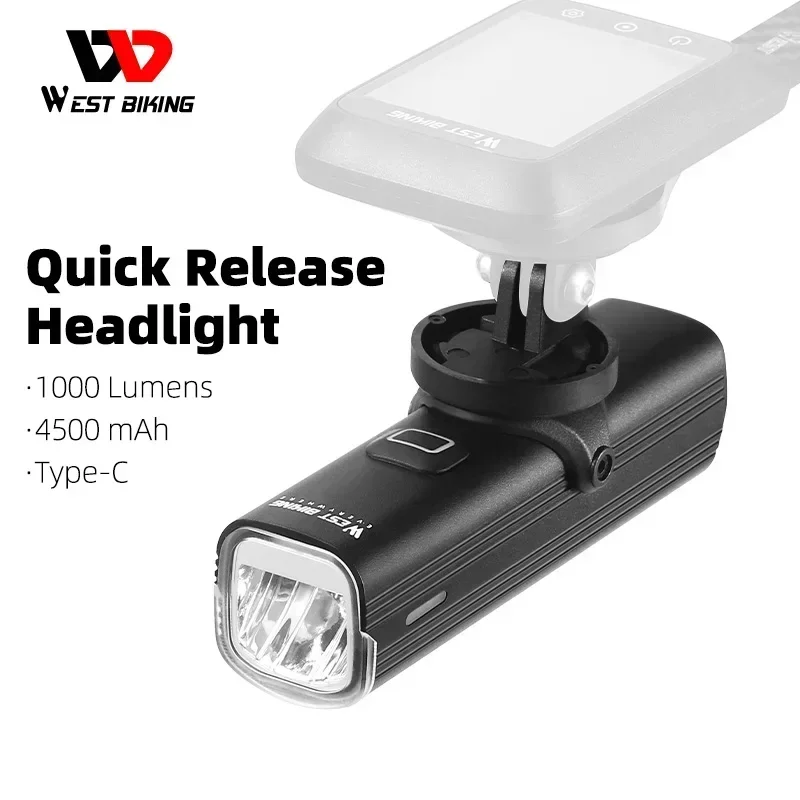 WEST BIKING Bicycle Quick Rele - огляд і ціна Rechargeable Bicycle Headlight 1000 Lumen