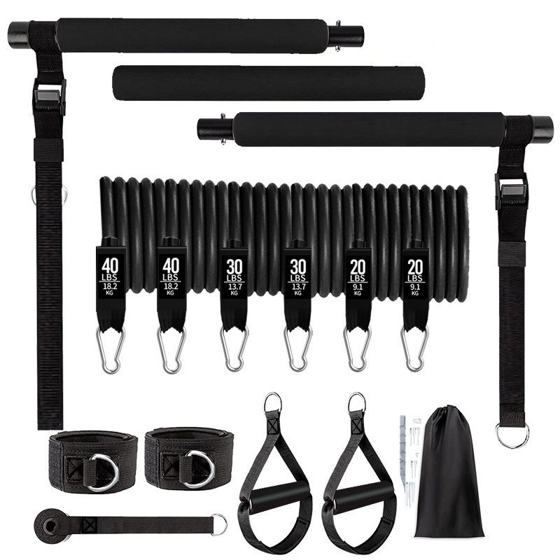 180lbs Resistance Bands with A - огляд і ціна Pilates Bar Kit With Resistance Bands