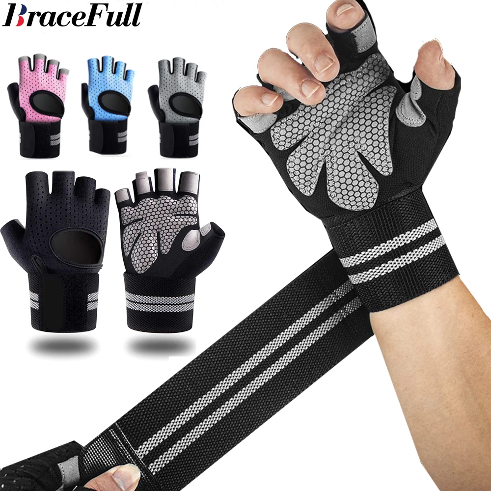 1Pair Half Finger Gym Fitness  - огляд і ціна Wrist Wraps Weightlifting Support