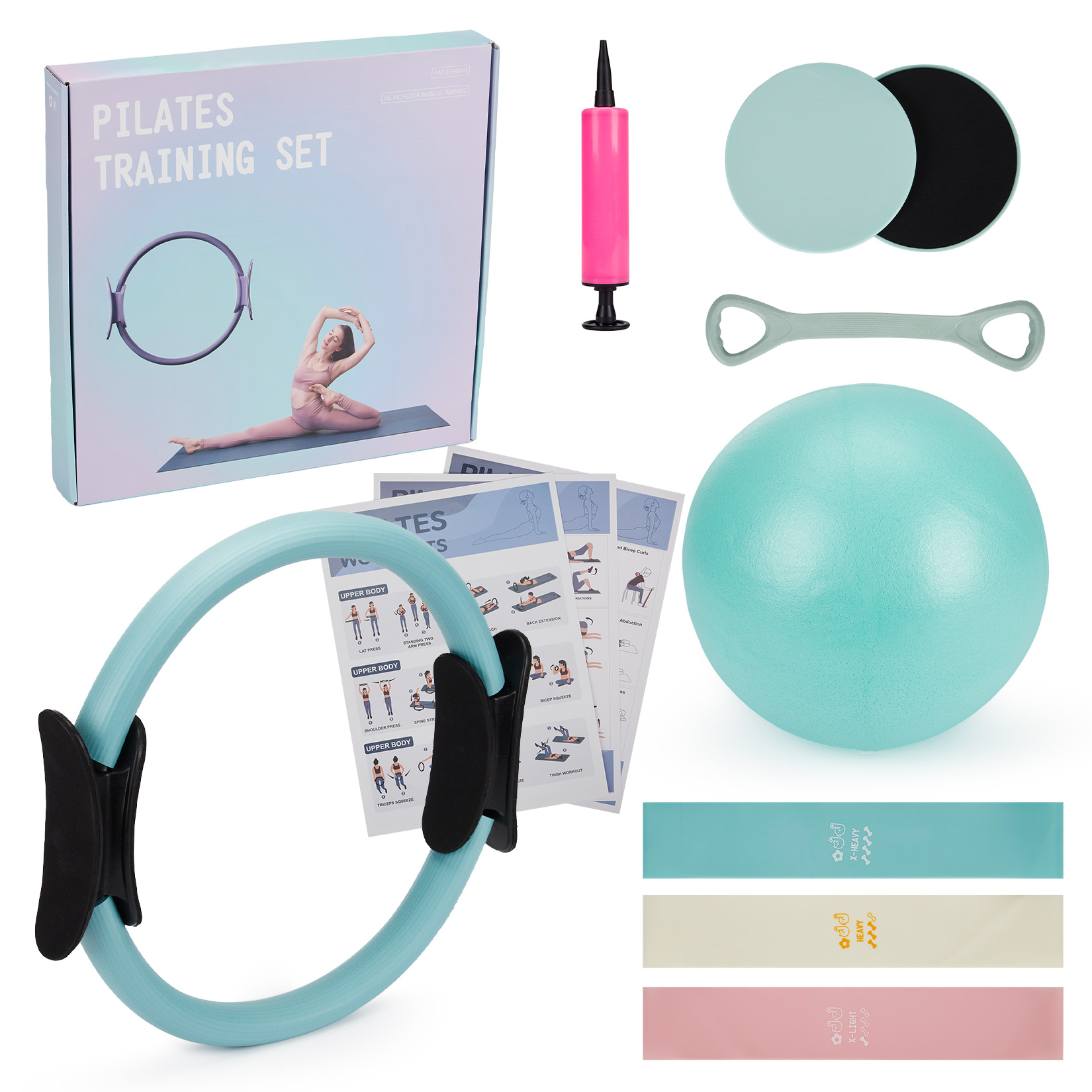 Pilates Training Set, 6-in-1 P - огляд і ціна Pilates Bar Kit With Resistance Bands